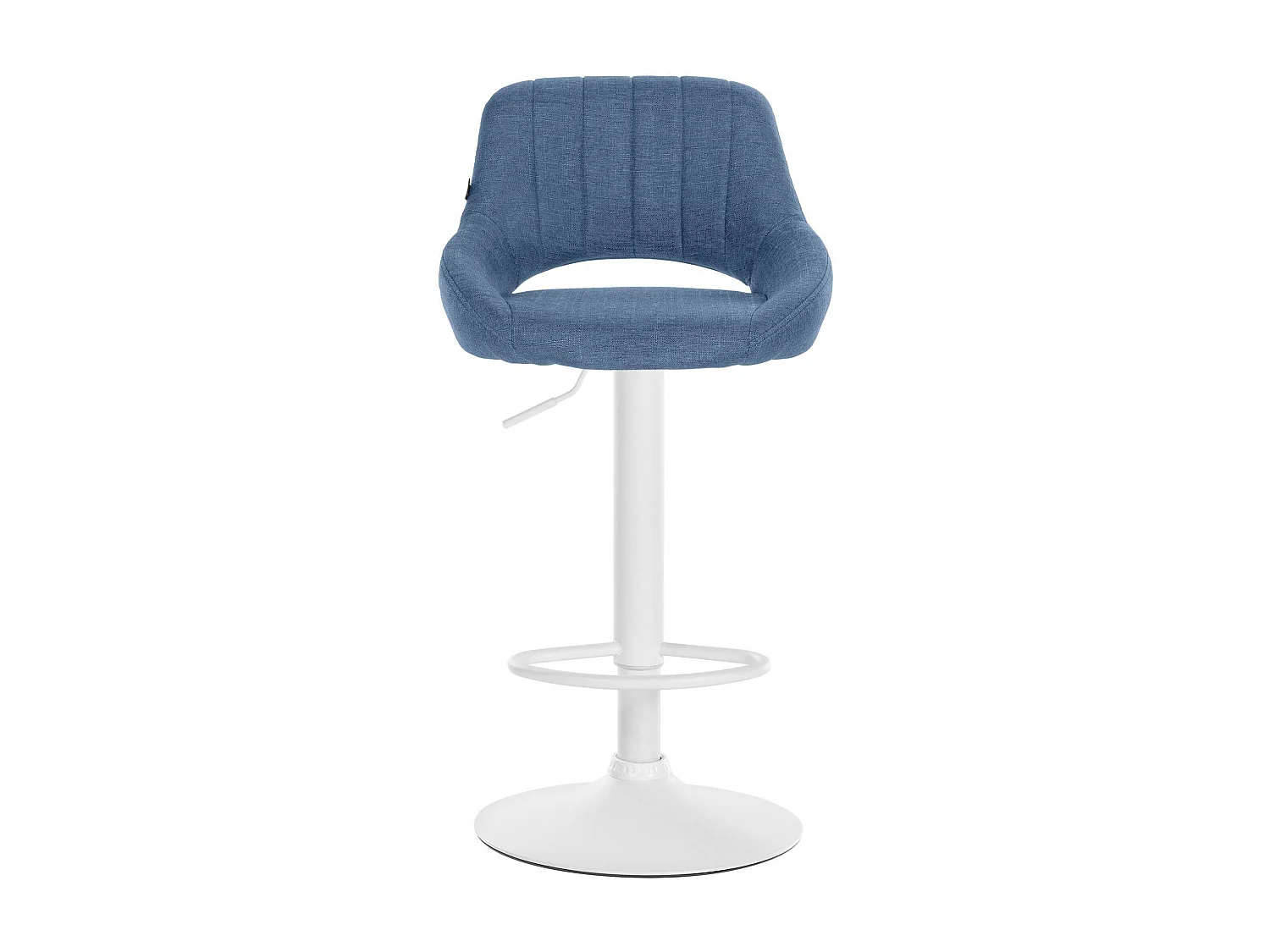 Tabouret de bar - Tissu & Blanc - Bleu - Milet