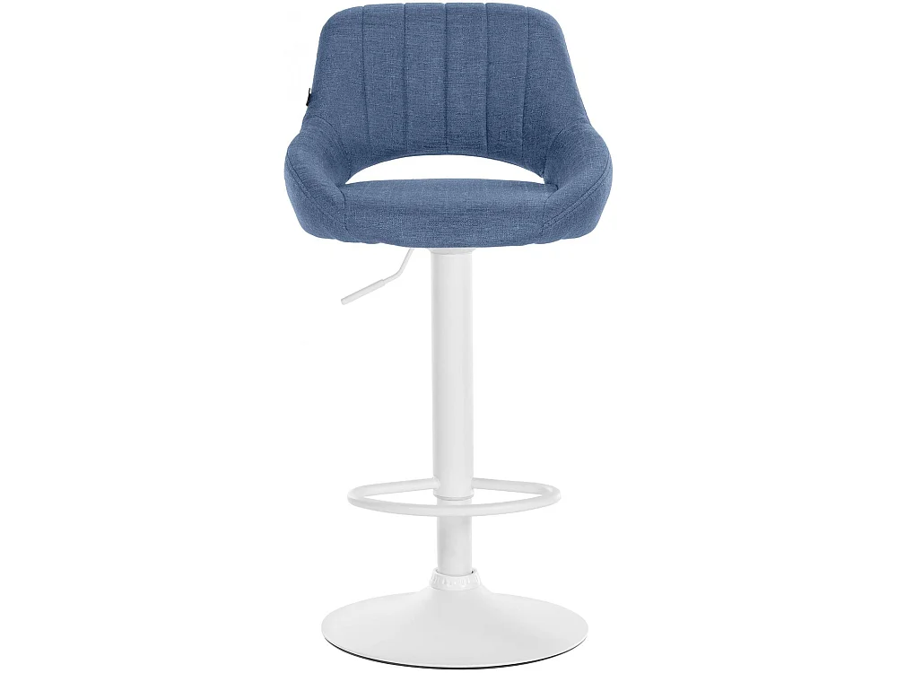 Tabouret de bar - Tissu & Blanc - Bleu - Milet