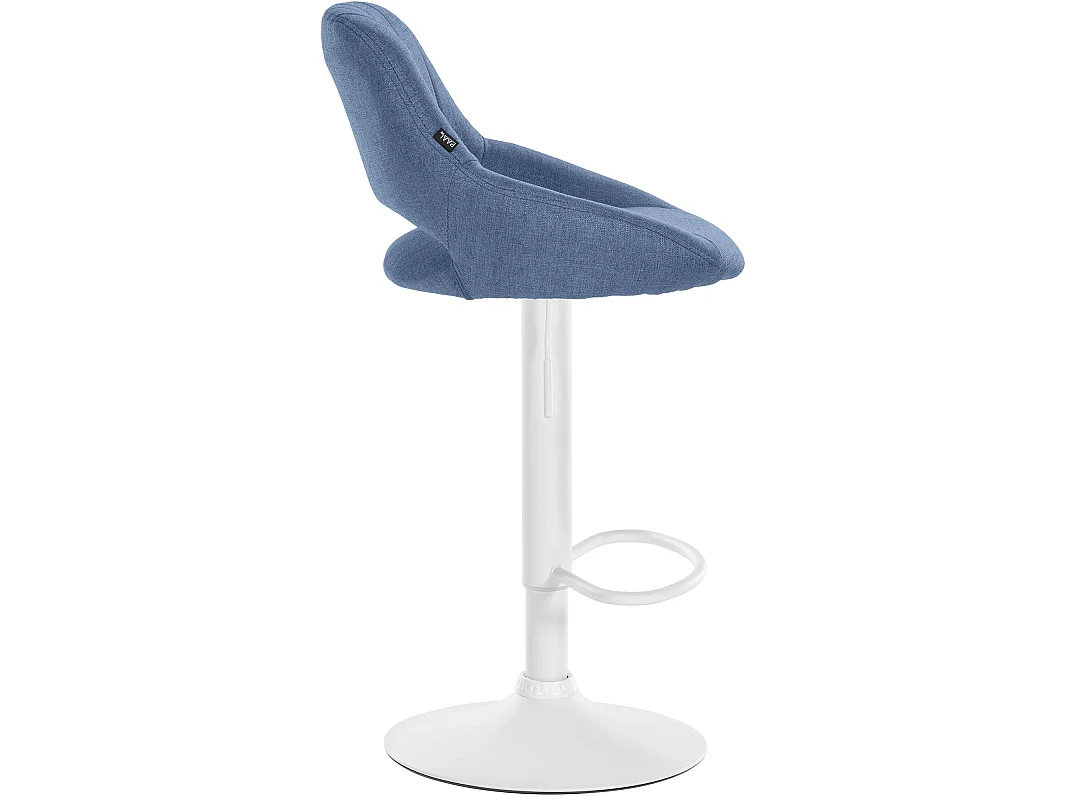 Tabouret de bar - Tissu & Blanc - Bleu - Milet