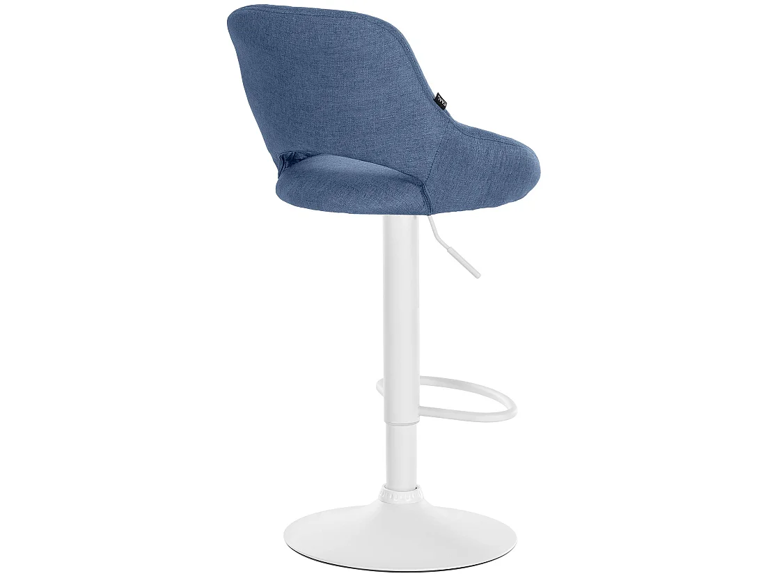 Tabouret de bar - Tissu & Blanc - Bleu - Milet