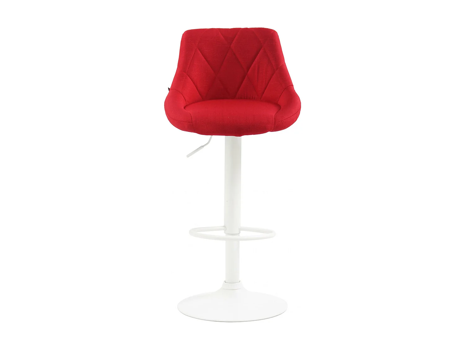 Tabouret de bar - Tissu & Blanc - Rouge - Lazio