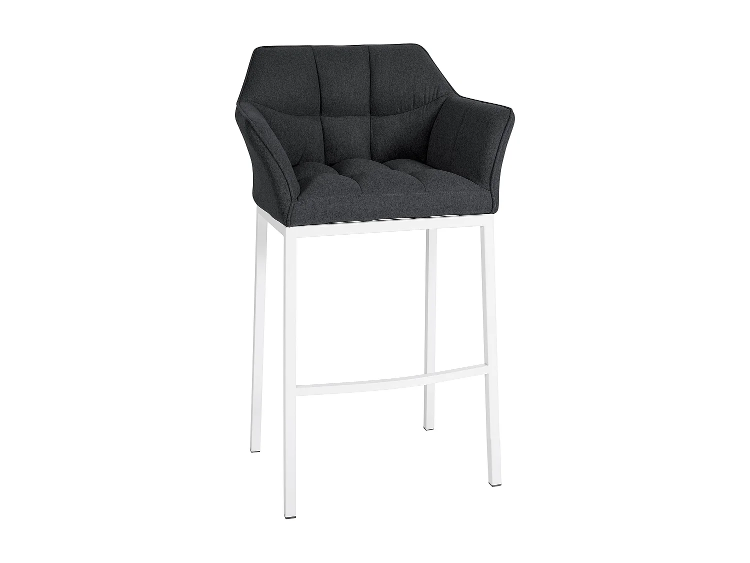 Tabouret de bar - Feutrine & Blanc - Anthracite - Damaso