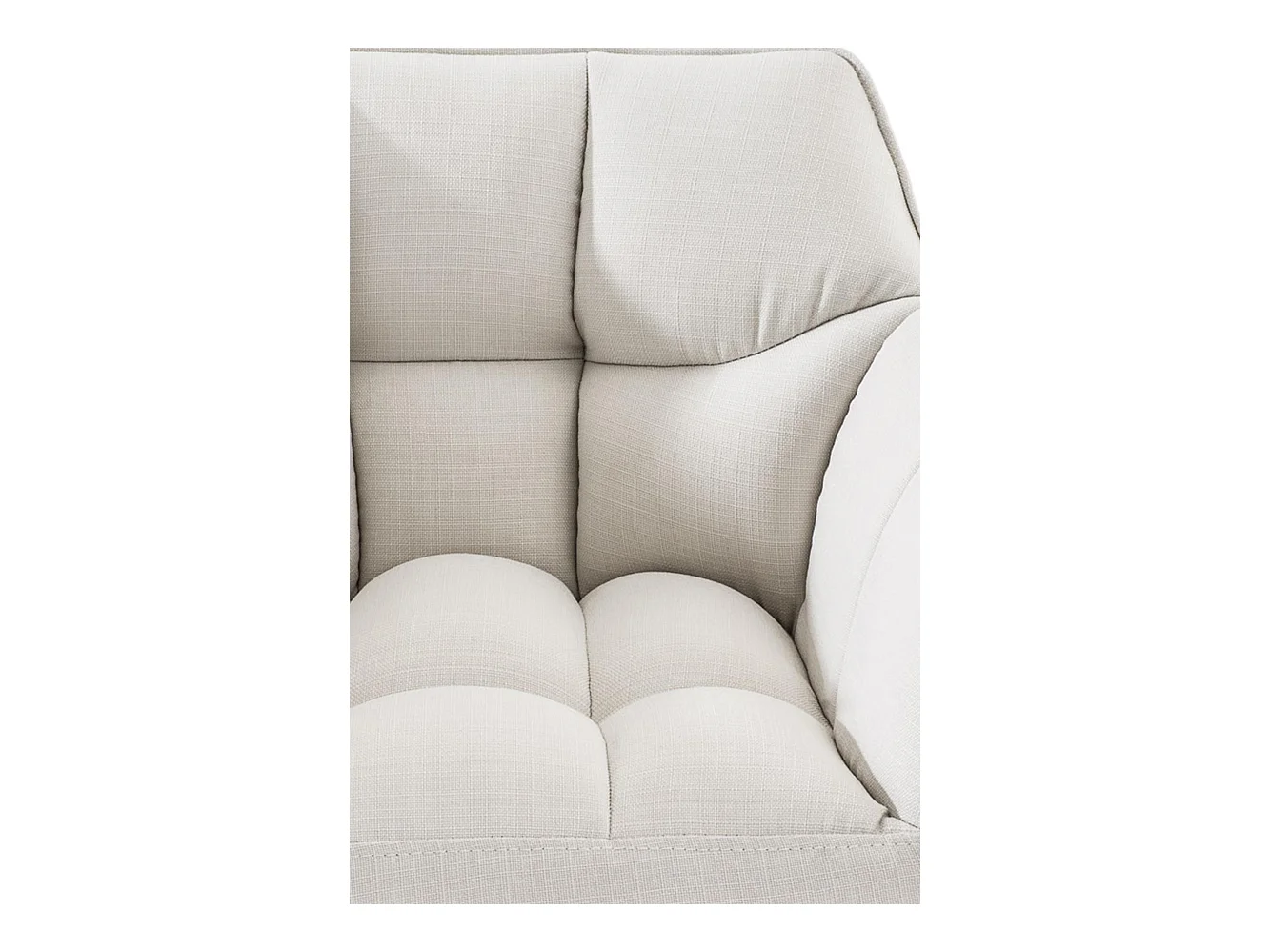 Lot de 2  Tabouret de bar - Tissu & Blanc - Blanc - Damaso