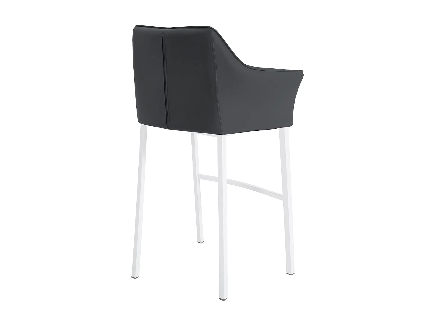 Tabouret de bar - Similicuir & Blanc - Gris - Damaso