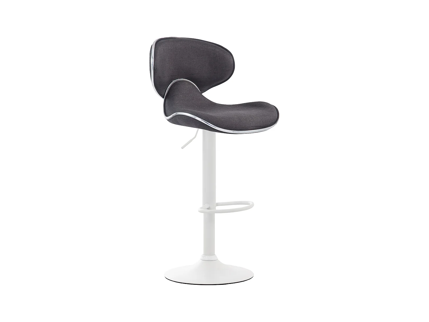 Tabouret de bar - Tissu & Blanc - Gris foncé - Las Vegas V2