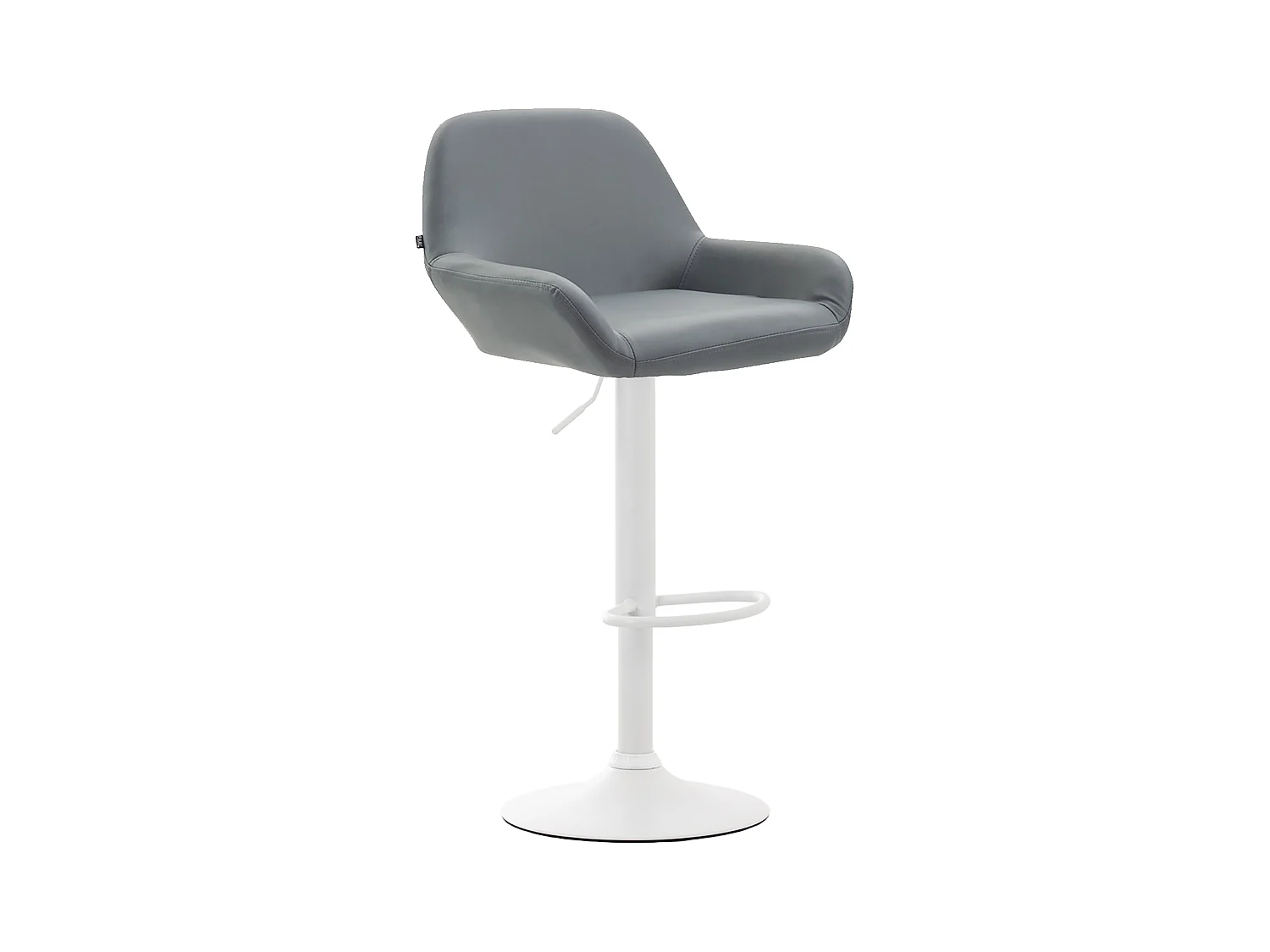 Tabouret de bar - Similicuir & Blanc - Gris - Braga