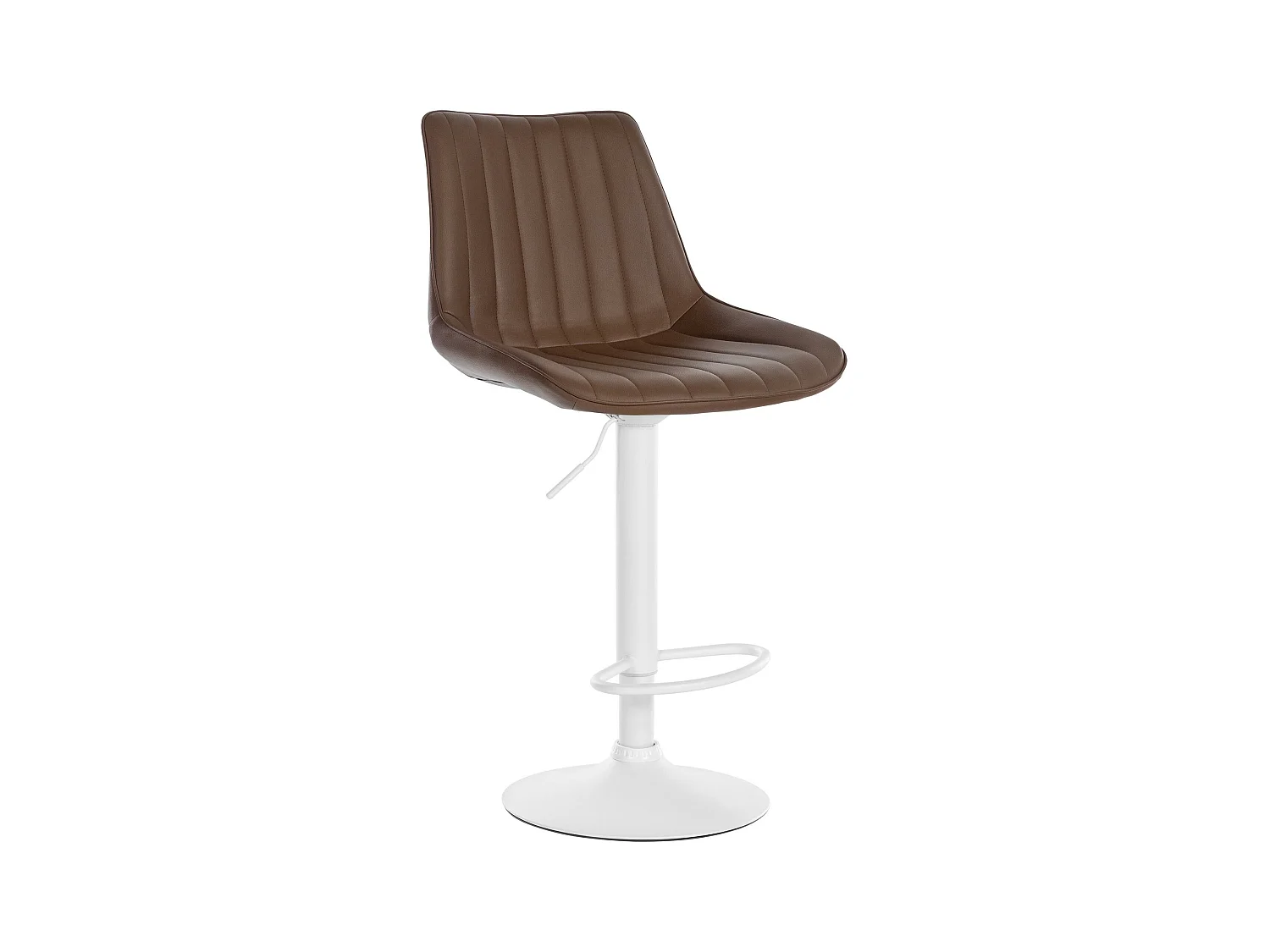 Tabouret de bar - Similicuir & Blanc - Marron - Toni