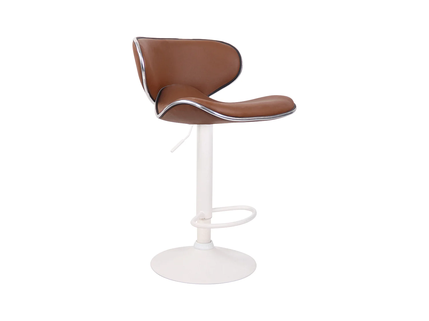 Tabouret de bar - Similicuir & Métal chromé - Marron clair - Las Vegas V2