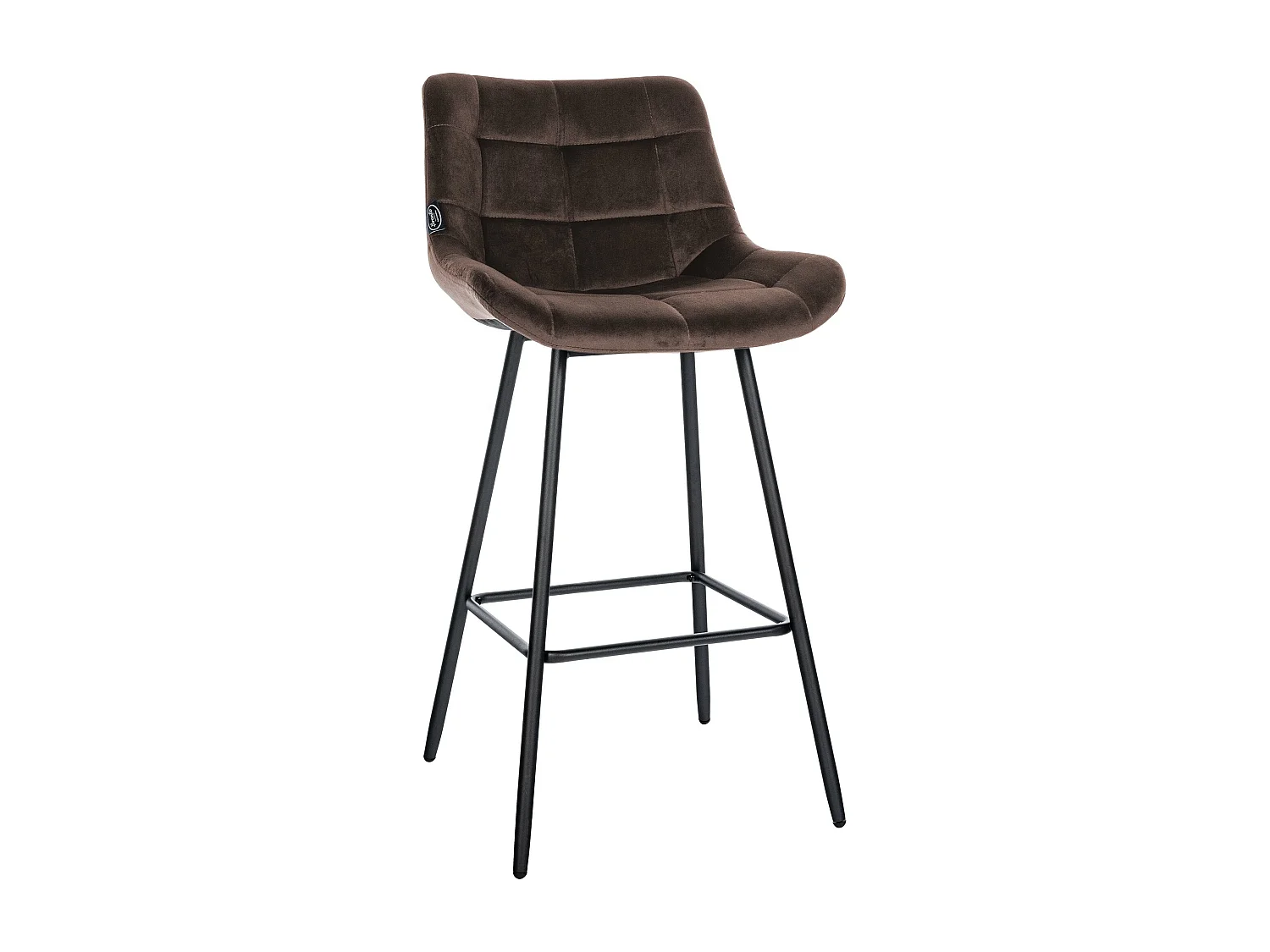 Tabouret de bar - Velours & Métal - Marron - Weston