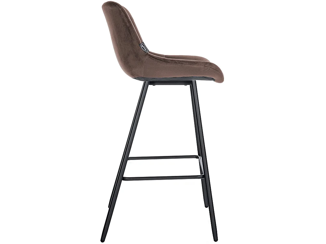 Tabouret de bar - Velours - Marron - Weston