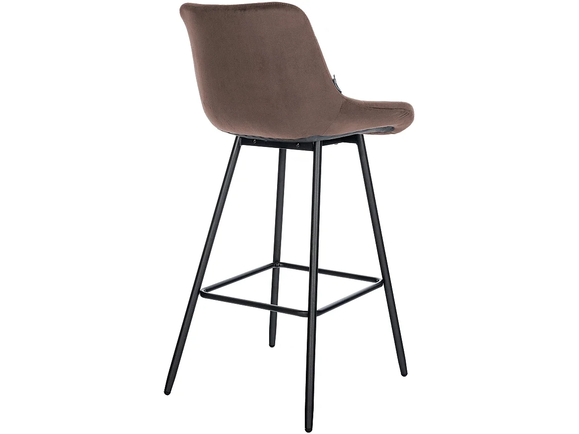 Tabouret de bar - Velours - Marron - Weston