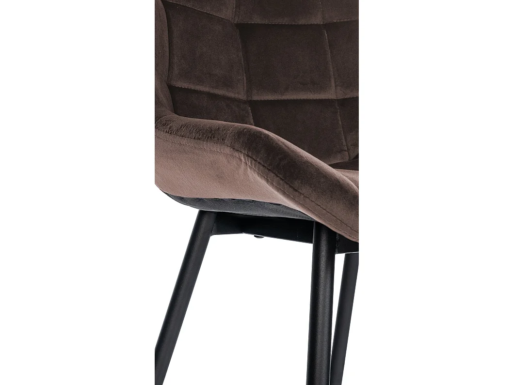 Tabouret de bar - Velours - Marron - Weston
