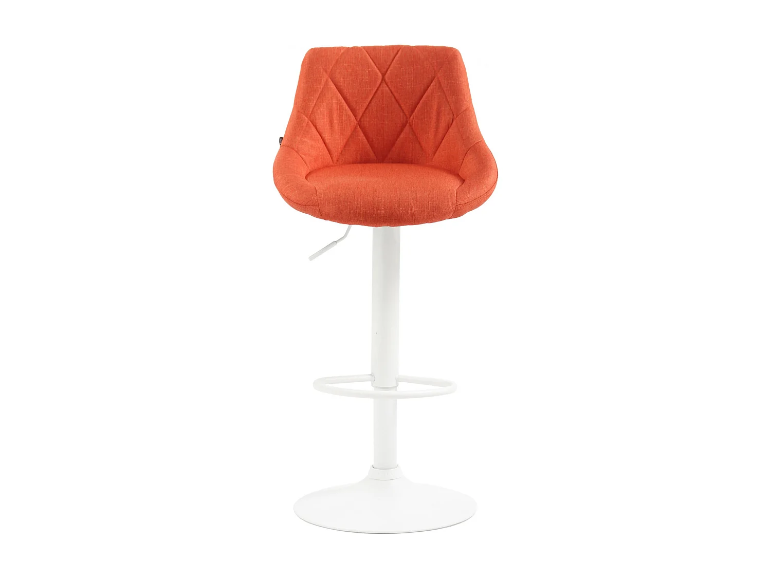 Tabouret de bar - Tissu & Blanc - Orange - Lazio