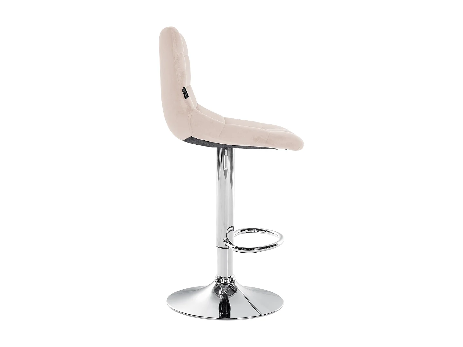 Tabouret de bar - Velours & Chrome - Beige - Jerry
