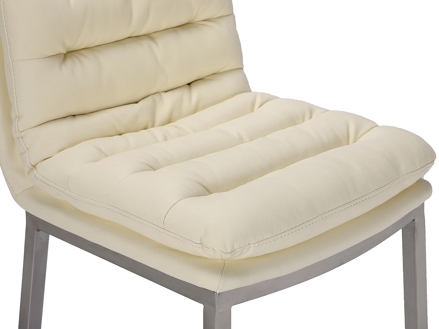 Tabouret de bar - Similicuir & Métal - Crème - Dundalk