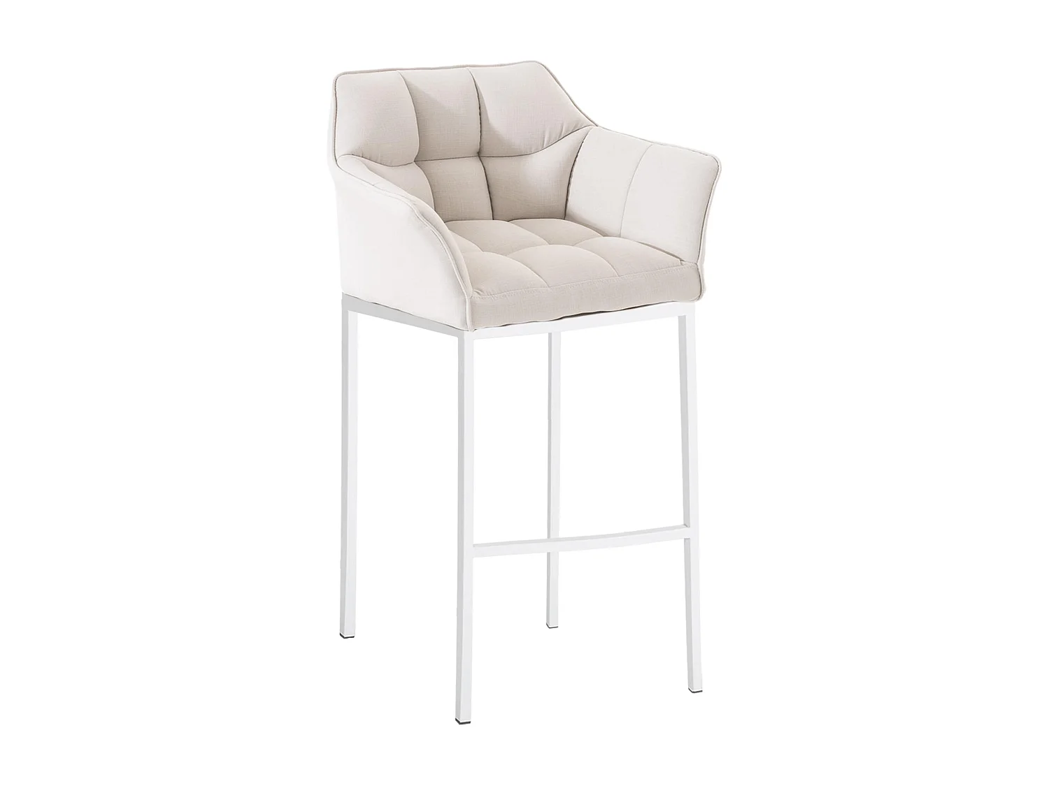 Barkruk - Stof & wit - wit - Damaso