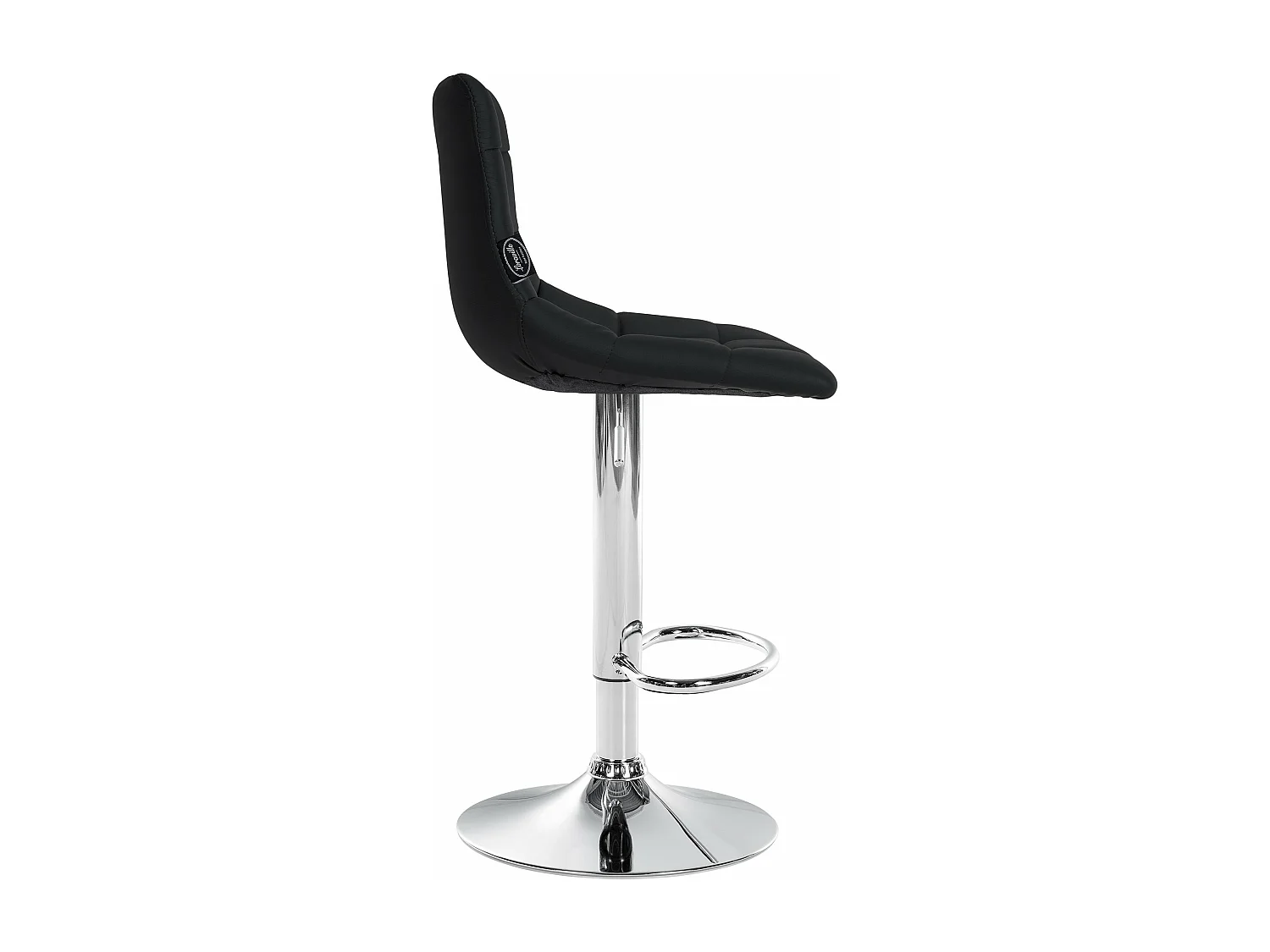 Tabouret de bar - Similicuir & Métal - Noir - Jerry