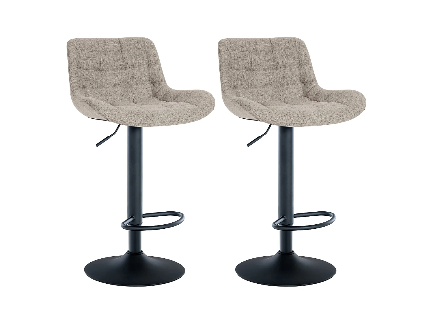 Lot de 2  Tabouret de bar - Tissu - Taupe - Tover