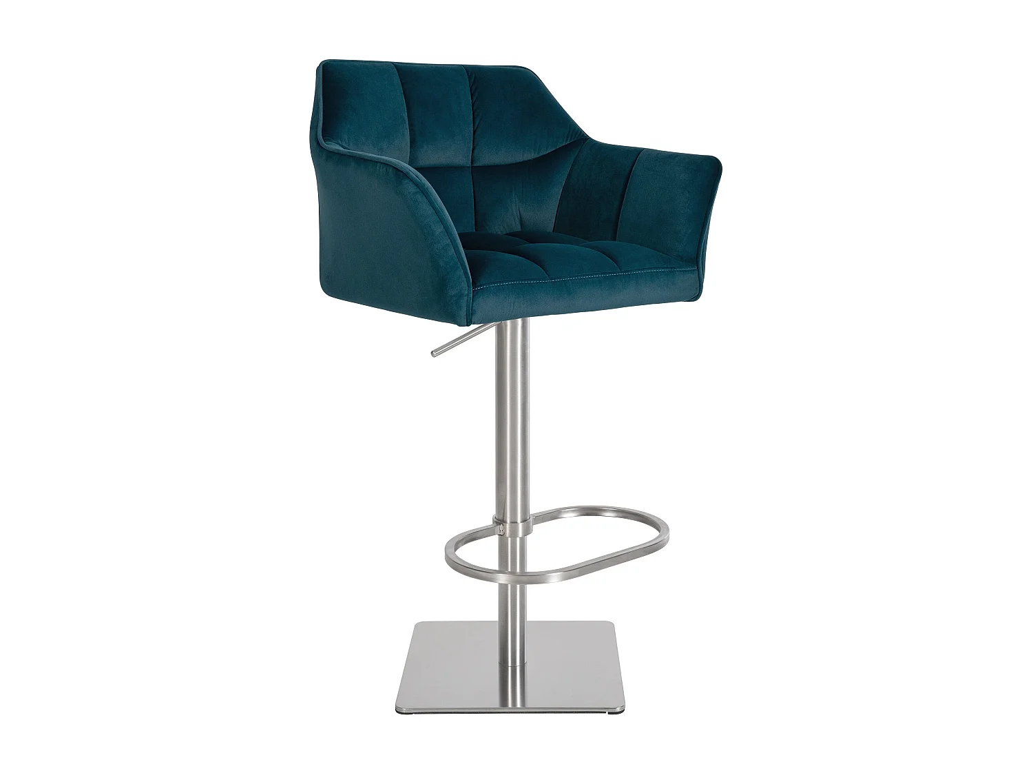 Tabouret de bar - Velours & Acier inoxydable - Vert - Damaso