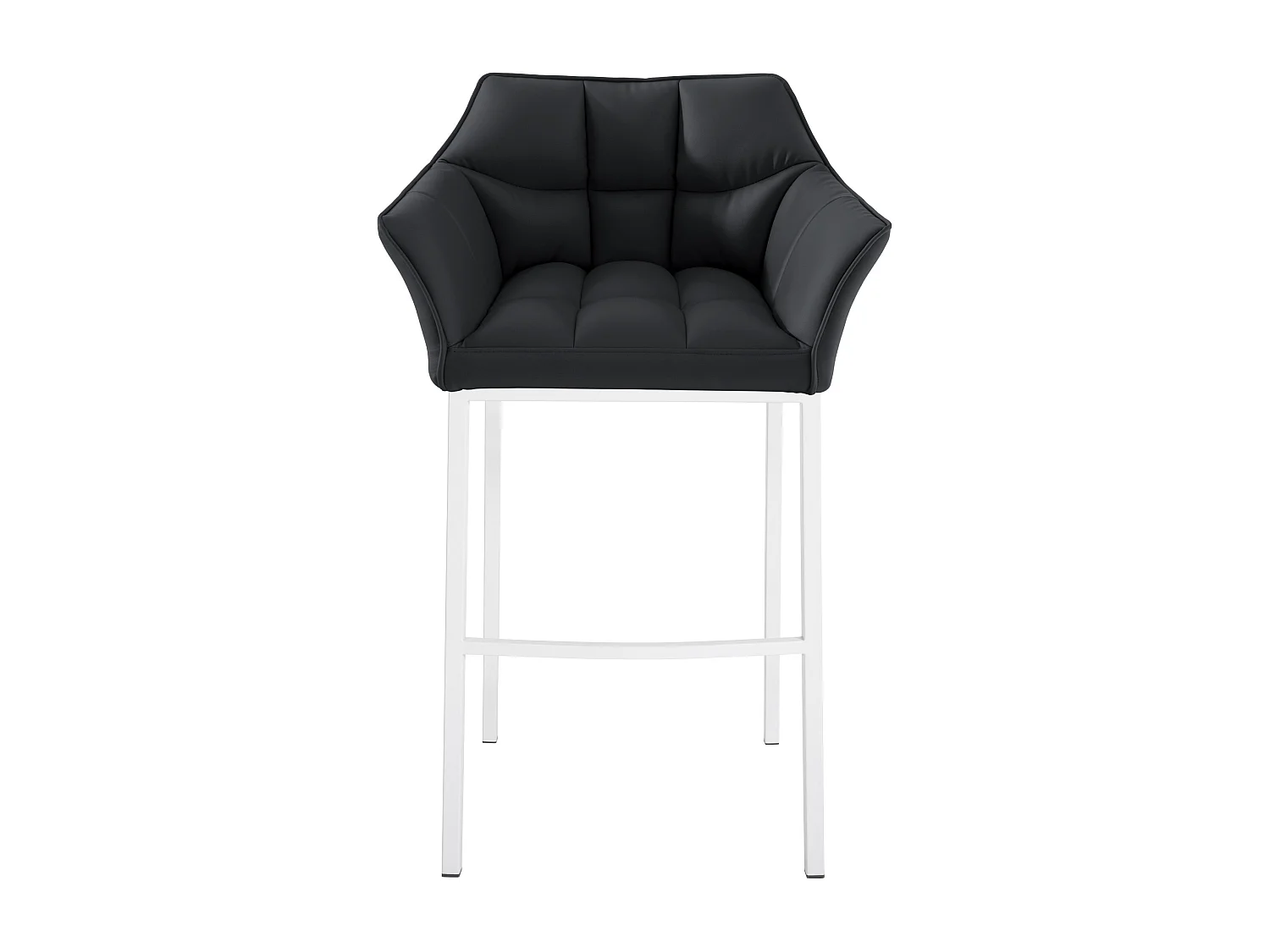 Tabouret de bar - Similicuir & Blanc - Noir - Damaso