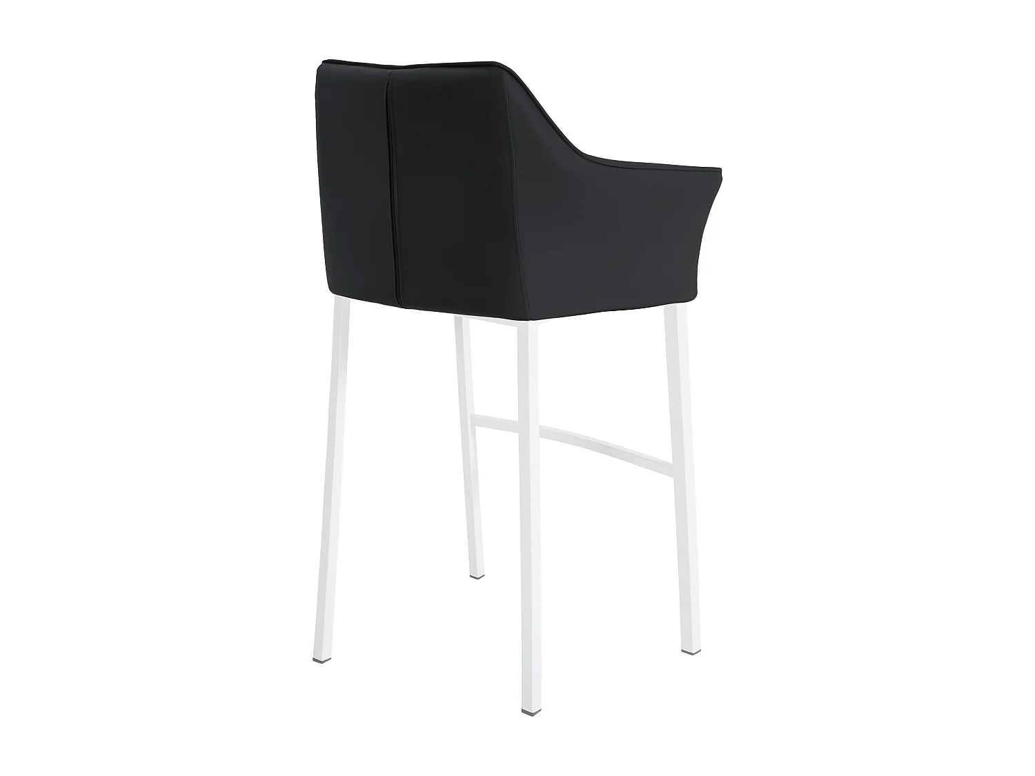 Tabouret de bar - Similicuir & Blanc - Noir - Damaso