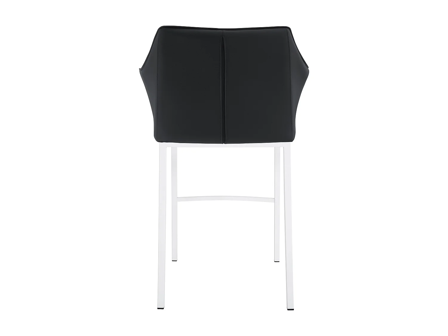 Tabouret de bar - Similicuir & Blanc - Noir - Damaso