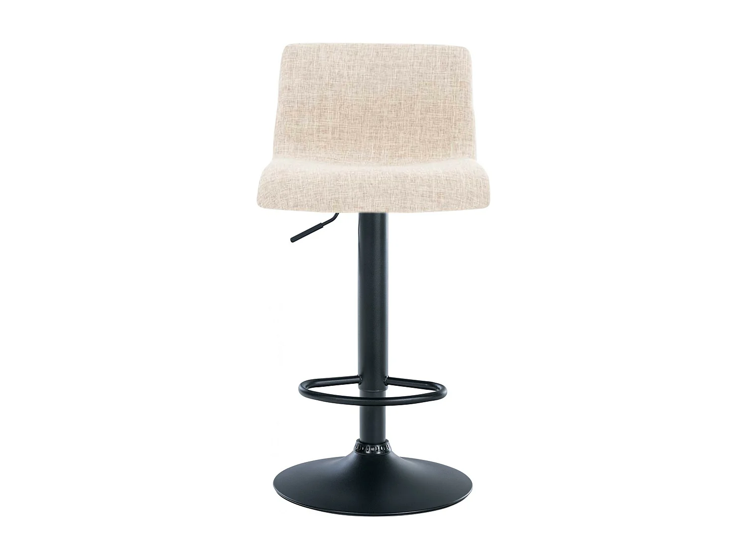 Tabouret de bar - Tissu & Métal noir mat - Crème - Hover