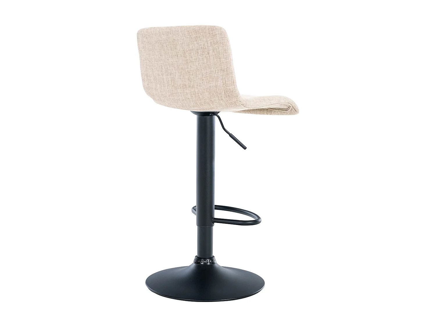 Tabouret de bar - Tissu & Métal noir mat - Crème - Hover