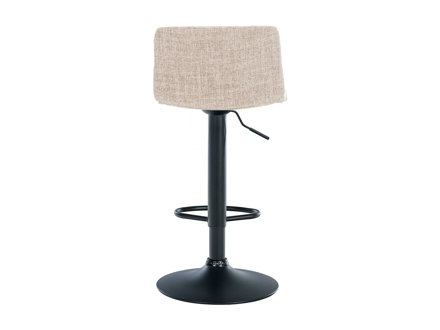 Tabouret de bar - Tissu & Métal noir mat - Crème - Hover
