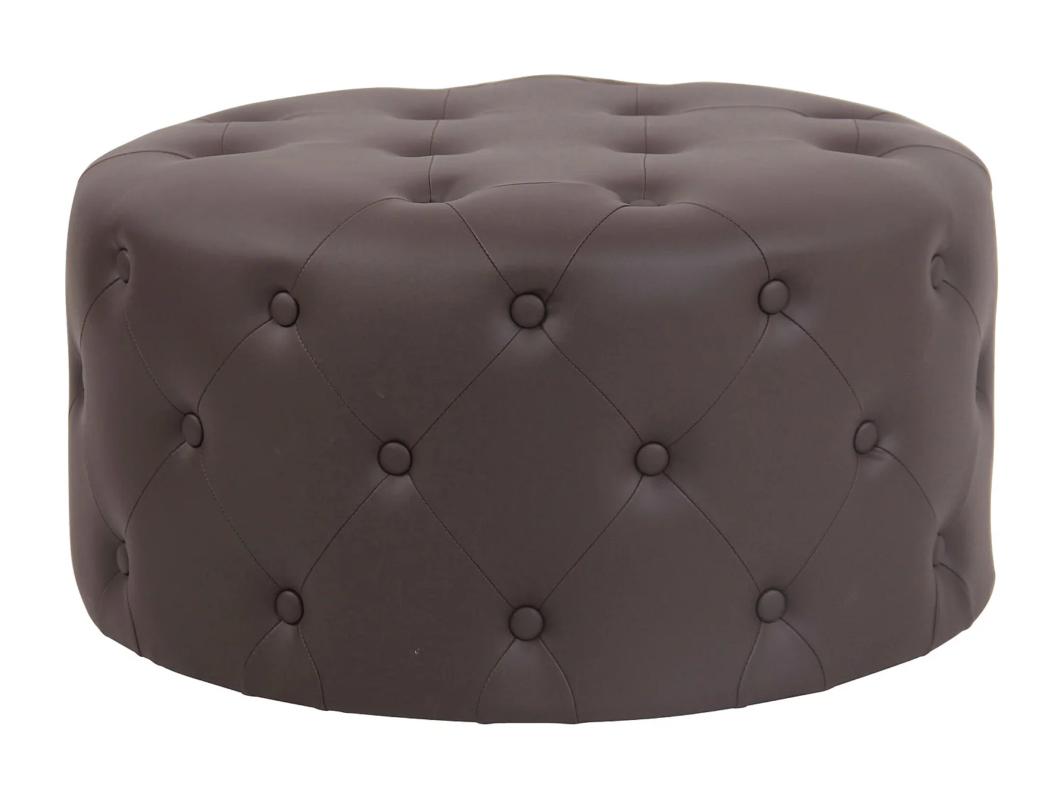 Tabouret - Similicuir & Bois - Marron - Korsika