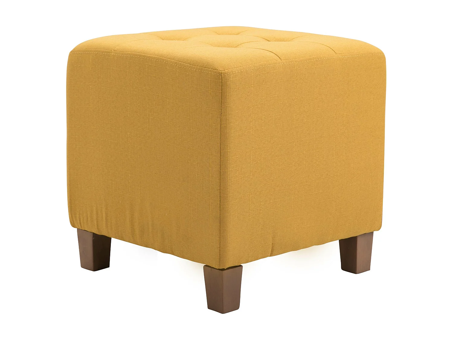Tabouret - Tissu & Bois - Jaune - Pharao