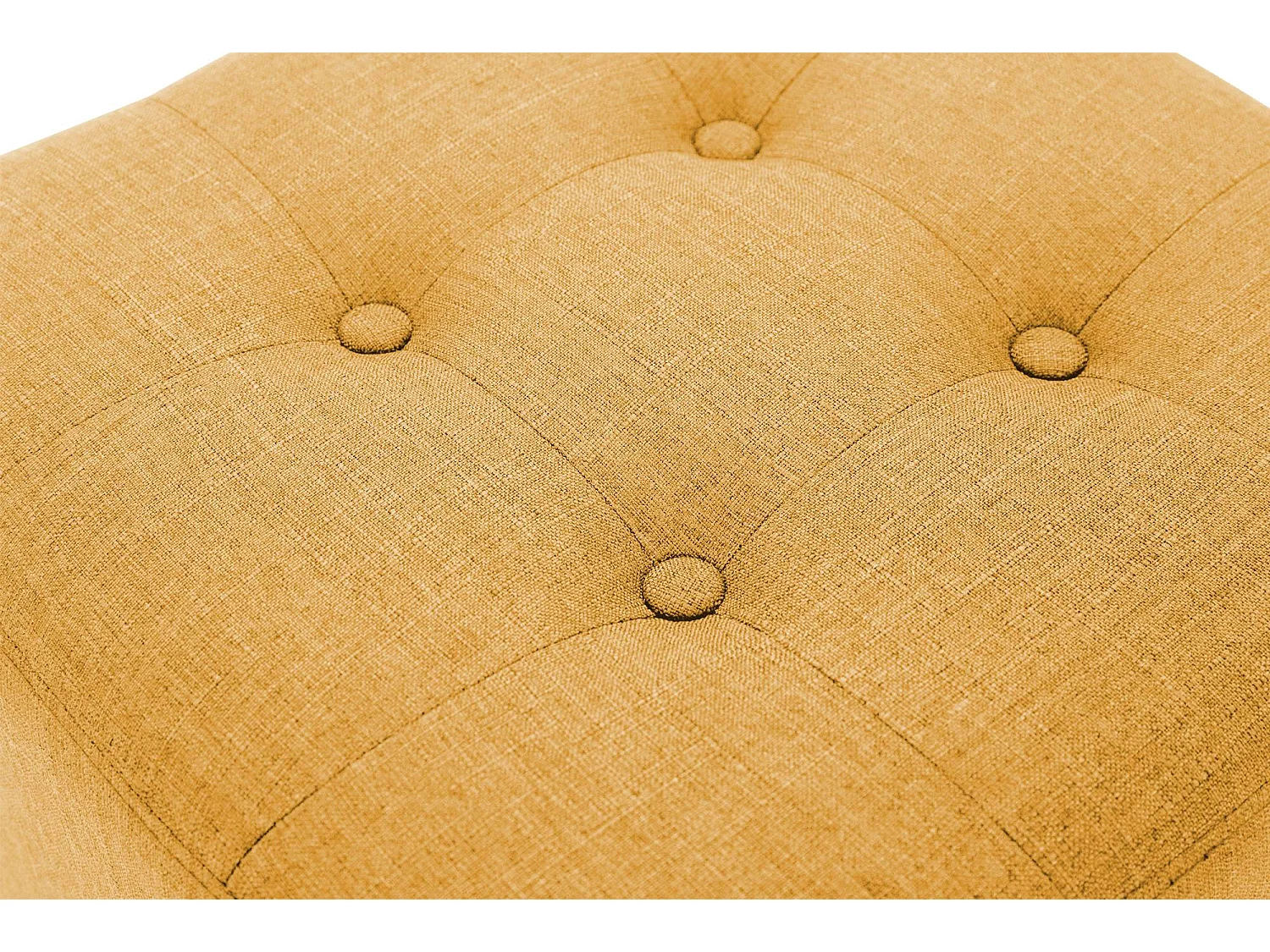 Tabouret - Tissu & Bois - Jaune - Pharao