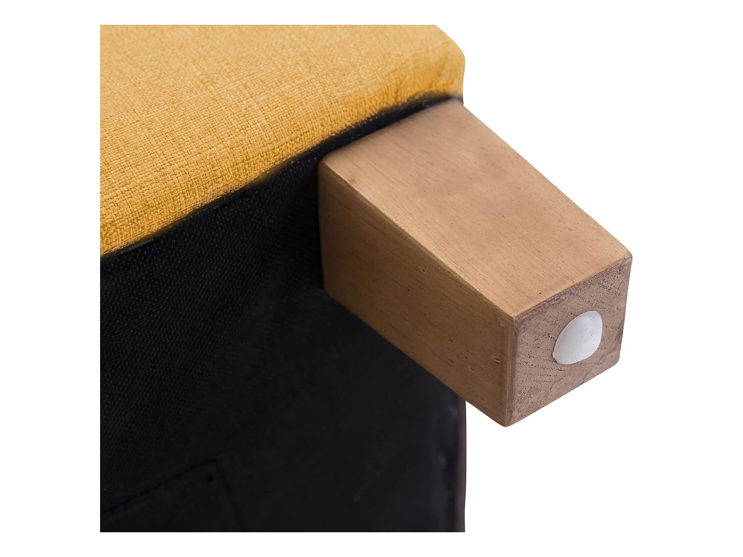Tabouret - Tissu & Bois - Jaune - Pharao