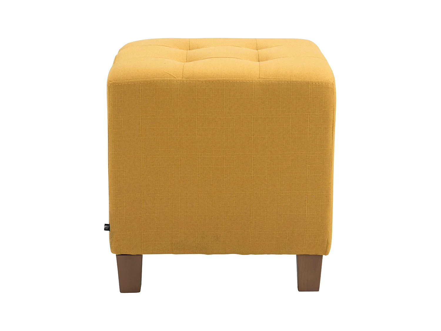 Tabouret - Tissu & Bois - Jaune - Pharao