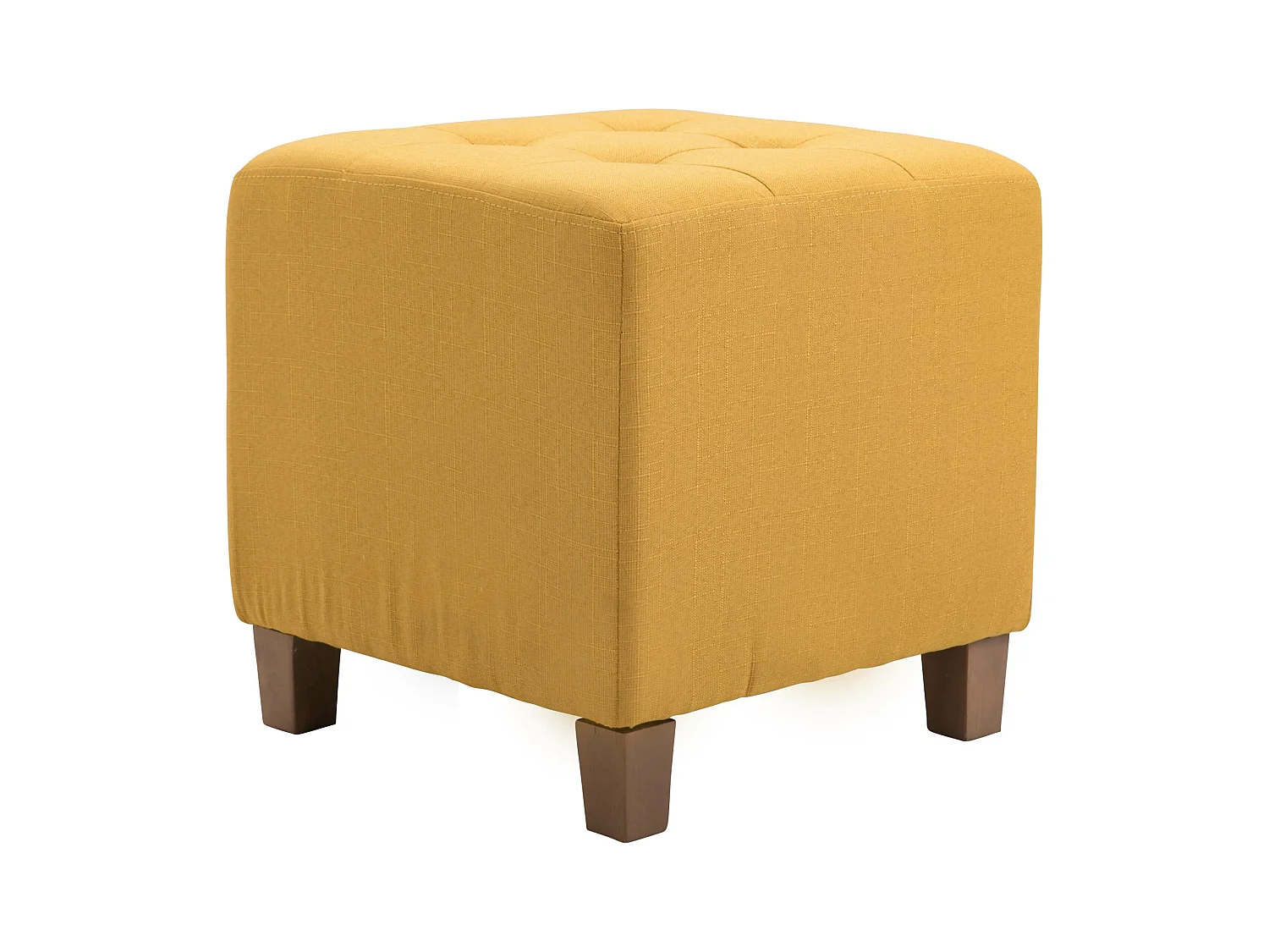 Tabouret - Tissu & Bois - Jaune - Pharao