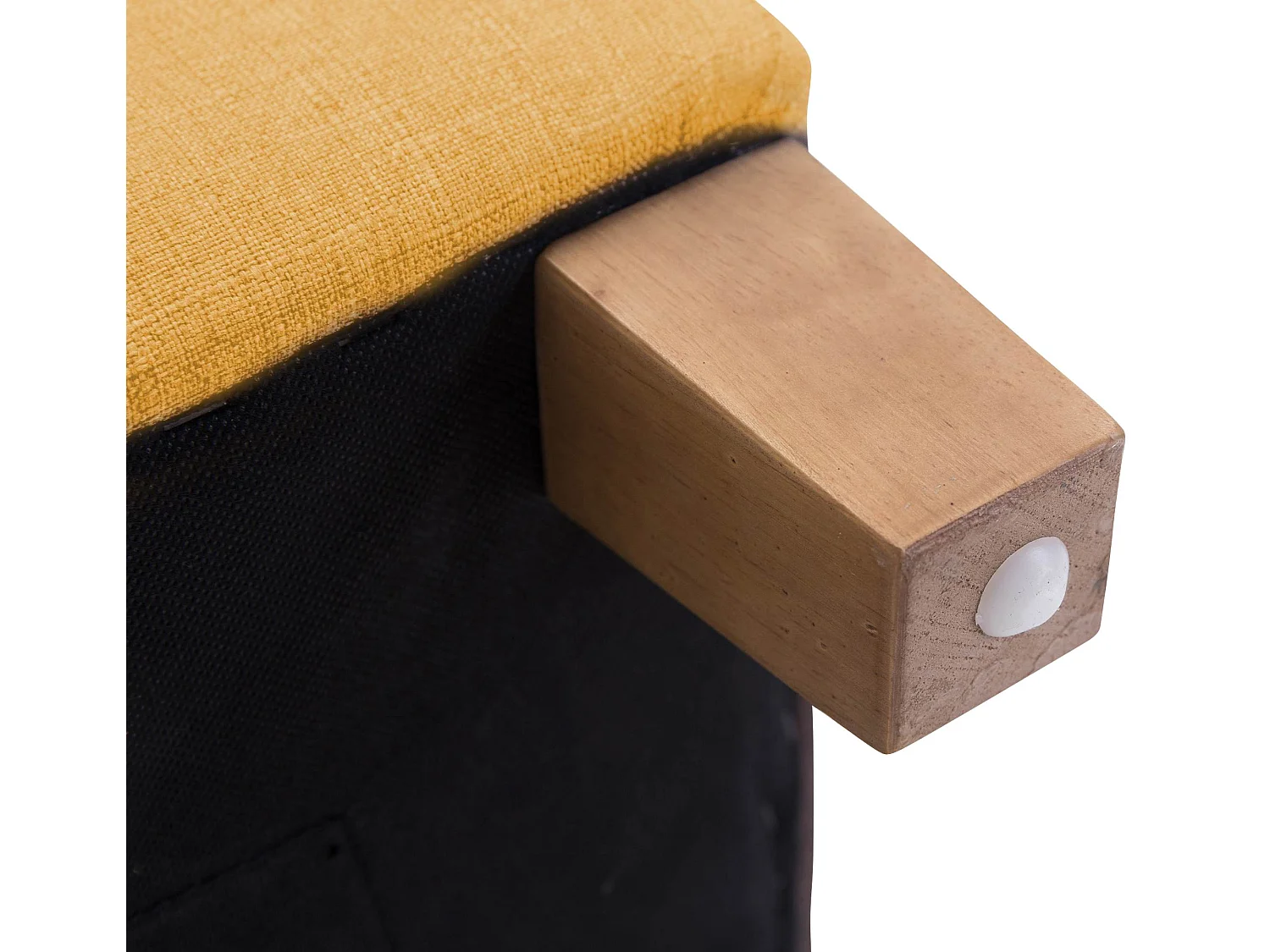 Tabouret - Tissu & Bois - Jaune - Pharao