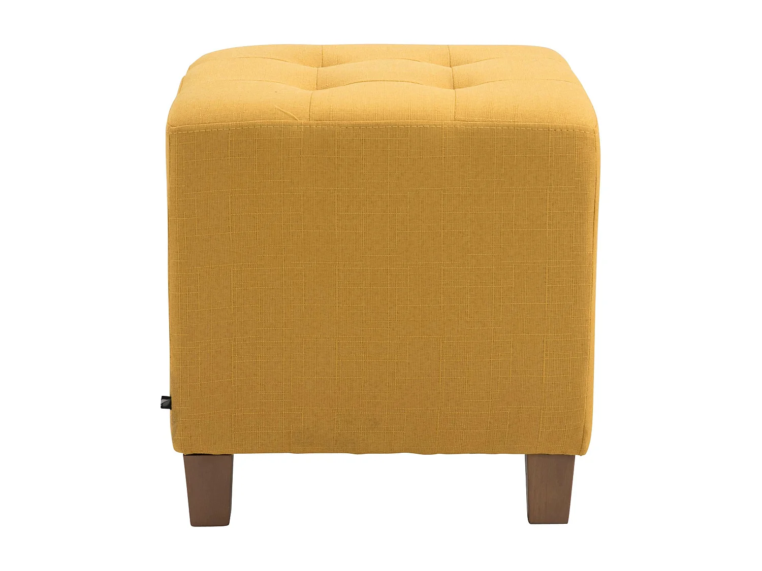 Tabouret - Tissu & Bois - Jaune - Pharao