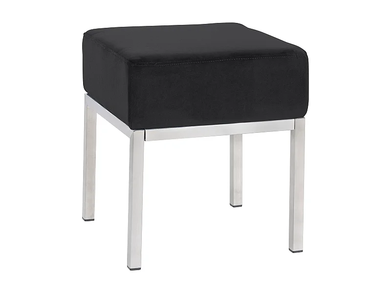 Tabouret - Velours & Acier inoxydable - Noir - Lamega