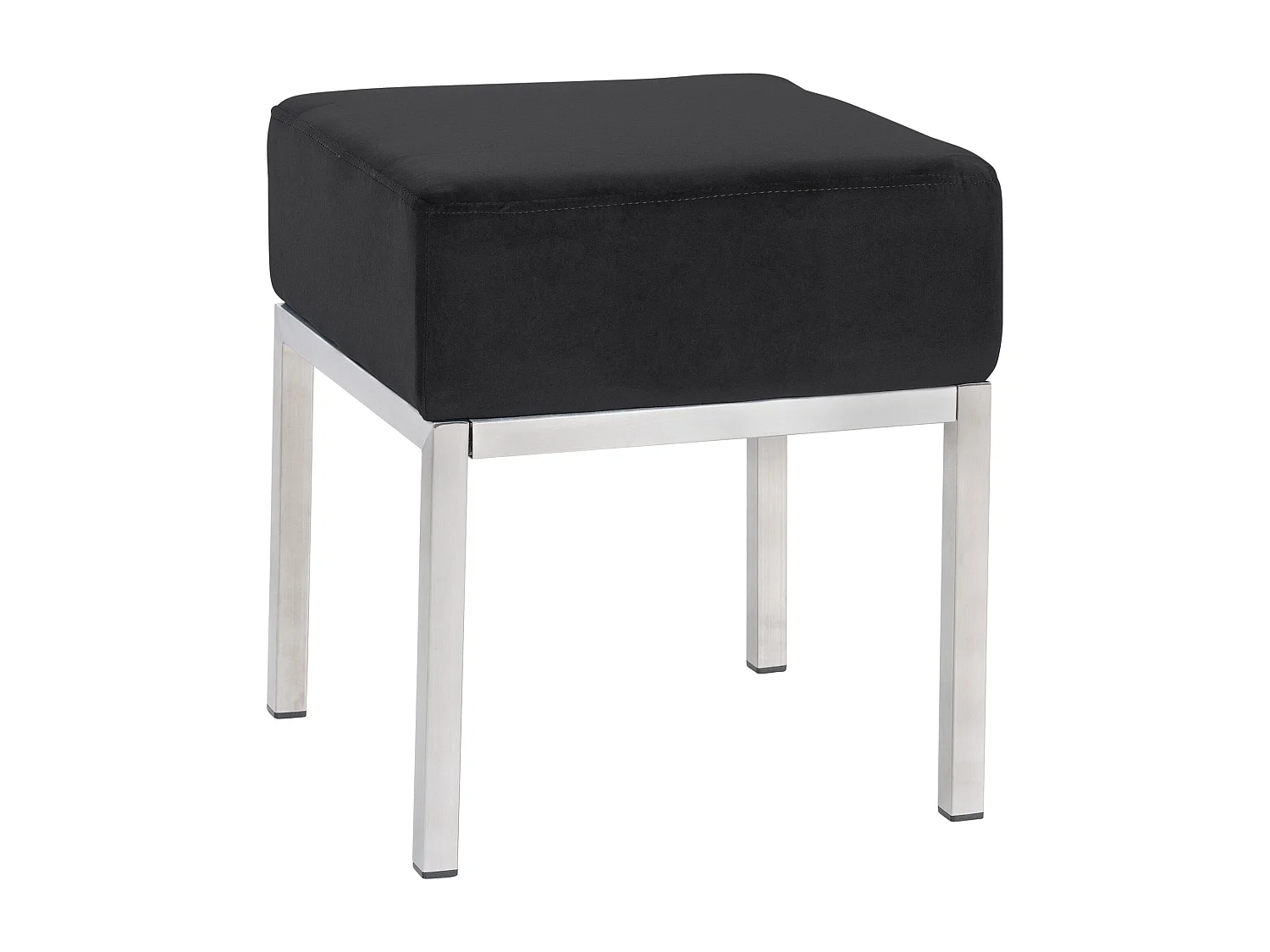 Tabouret - Velours & Acier inoxydable - Noir - Lamega