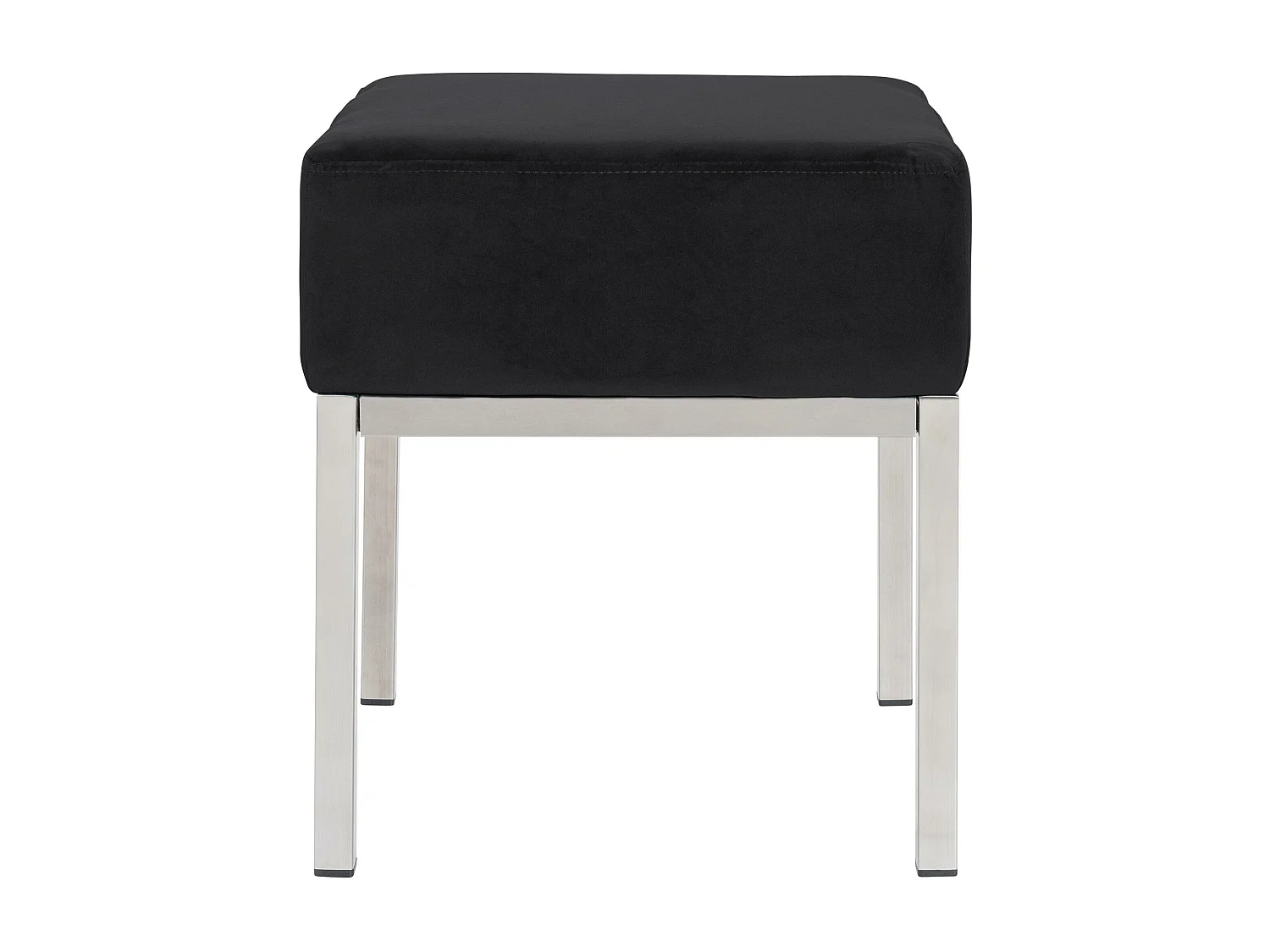 Tabouret - Velours & Acier inoxydable - Noir - Lamega