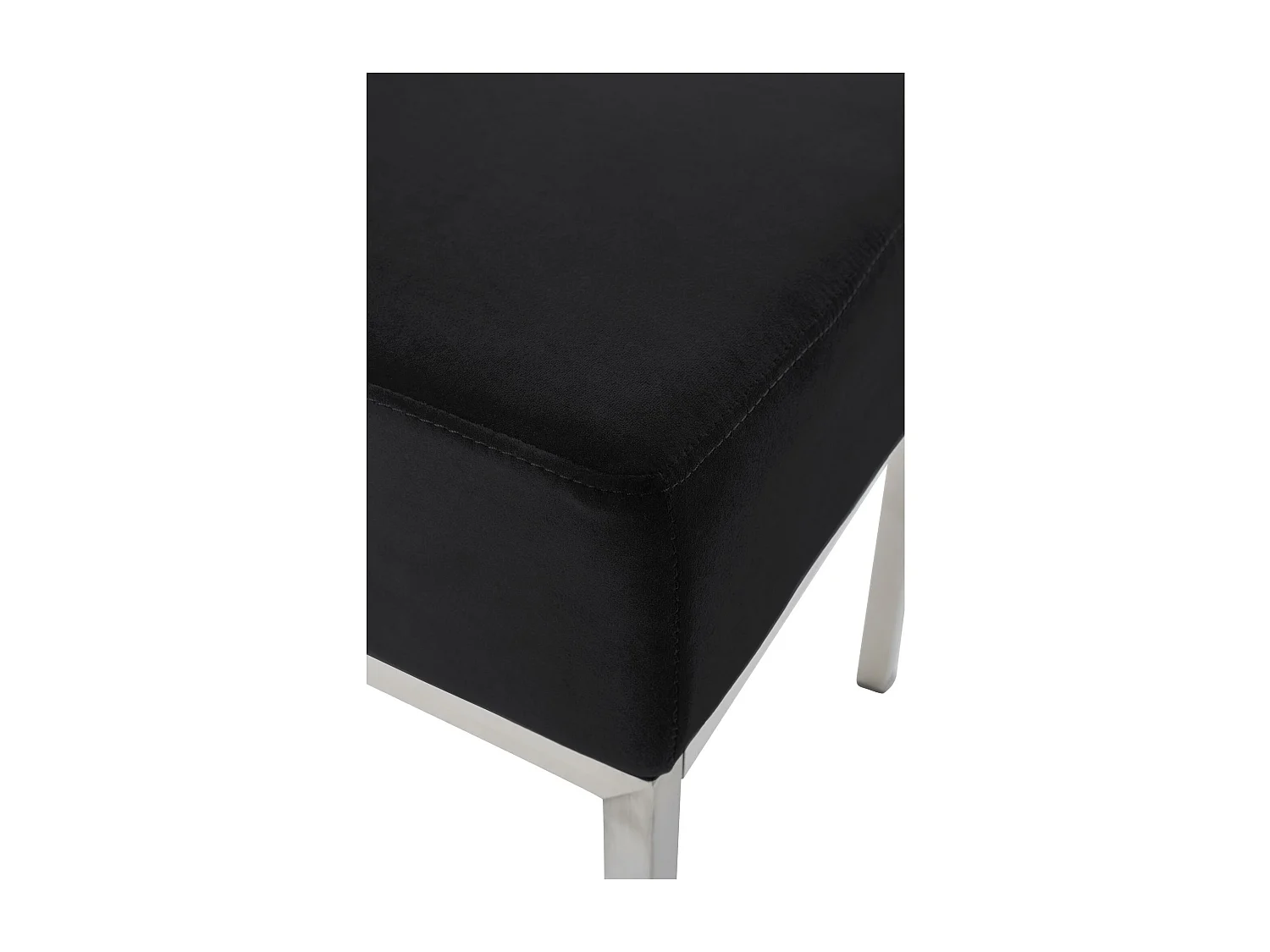 Tabouret - Velours & Acier inoxydable - Noir - Lamega