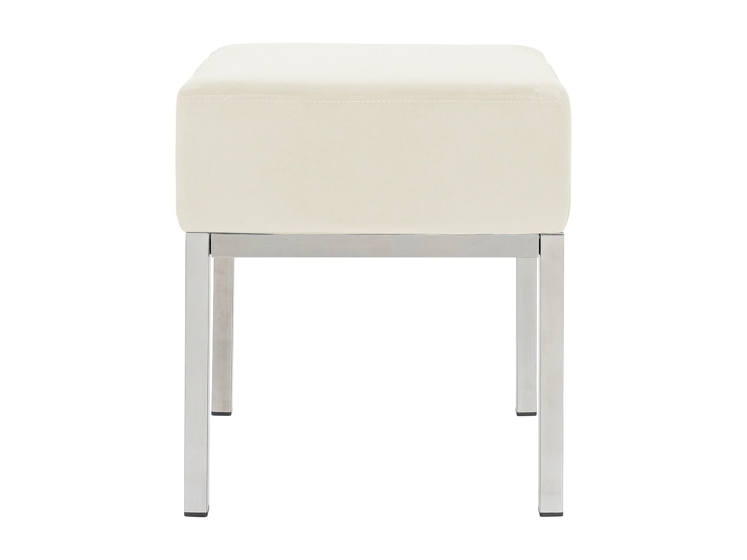 Taburete - Terciopelo & Acero inoxidable - Crema - Lamega