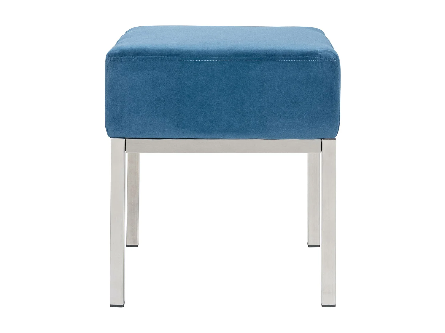 Sitzhocker - Samt & Edelstahl - blau - Lamega