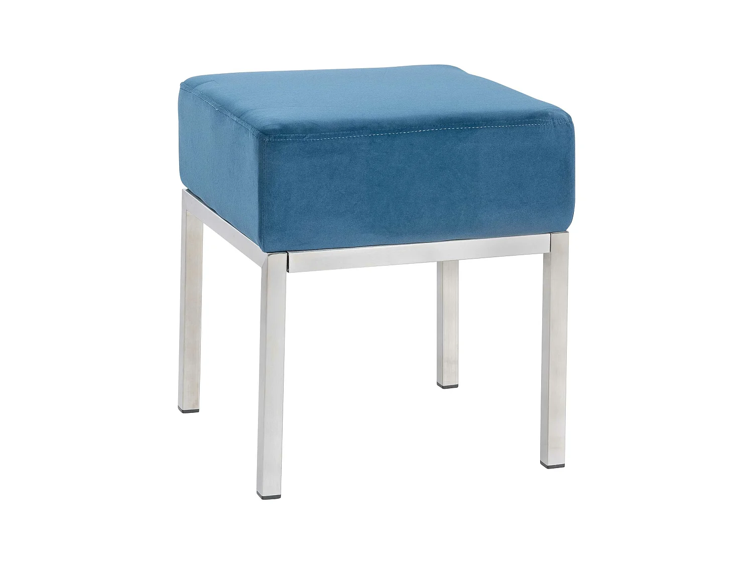 Tabouret - Velours & Acier inoxydable - Bleu - Lamega