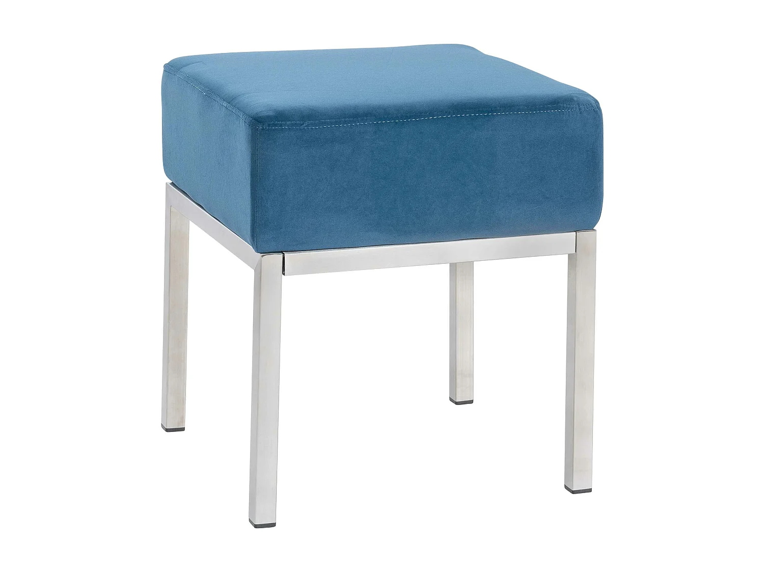 Tabouret - Velours & Acier inoxydable - Bleu - Lamega