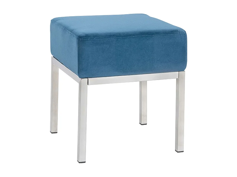 Tabouret - Velours & Acier inoxydable - Bleu - Lamega