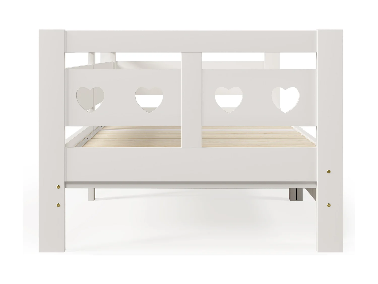 Lit gigogne 90 x 200 cm - lit adulte avec sommier à lattes - blanc - sans matelas