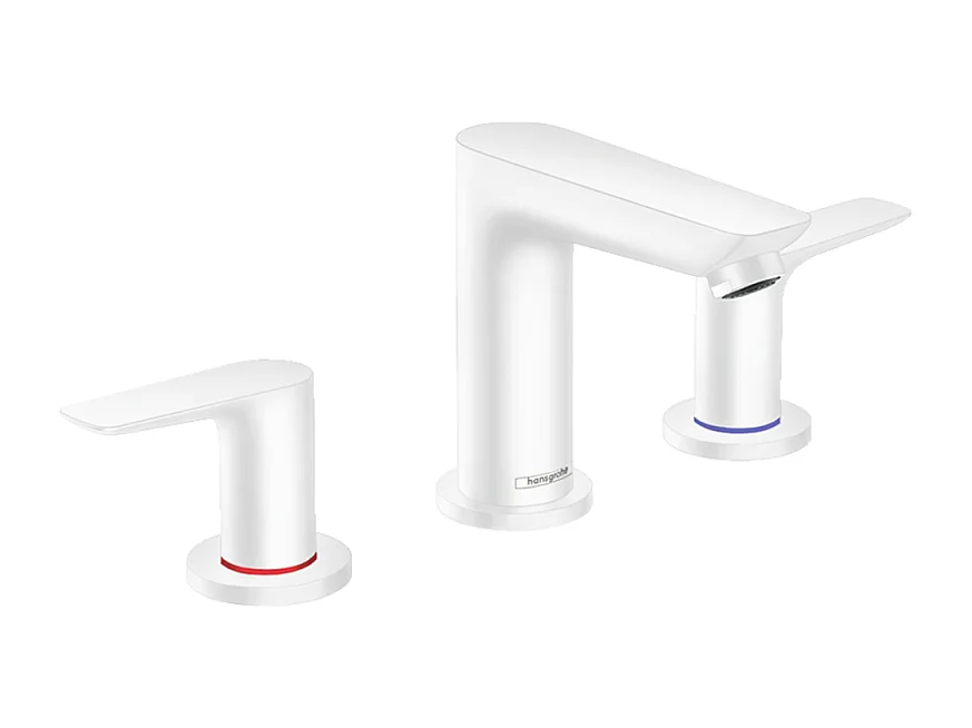 Mélangeur de lavabo HANSGROHE Talis E 150 3 trous avec tirette et vidage blanc mat