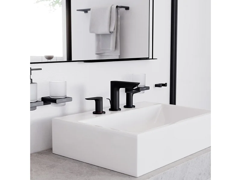 HANSGROHE Mélangeur lavabo Talis E 150, 3 trous, avec tirette et vidage noir mat