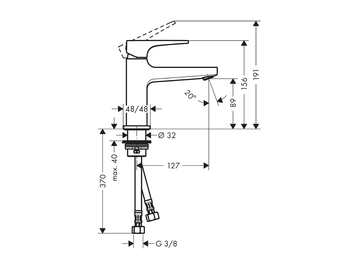 HANSGROHE Mitigeur lavabo Metropol 100 poignée manette bec court, bonde Push-Open bronze brossé